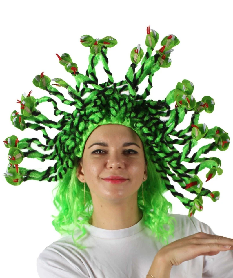 HPO 成人男女通用希腊神话 Medusa Gorgo 蛇假发,多种颜色,HW-6956 — 第 2/4 张图片