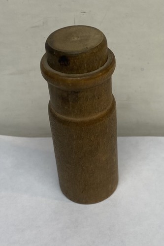 Antique Primitive Wooden Needle Case Wood Bottle Container - Picture 10 of 14