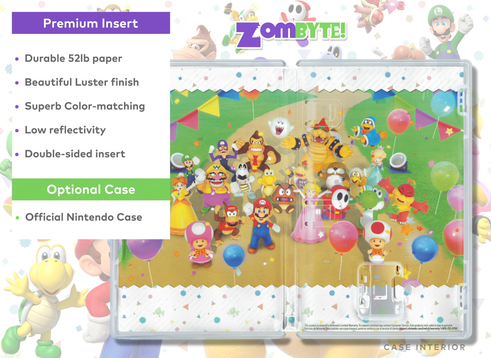 Super Mario Party Replacement Case: Double-Sided Premium Insert