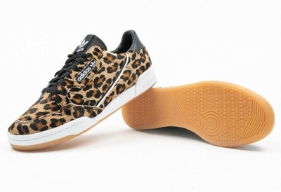 adidas originals continental leopard print trainers
