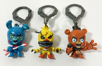 FNAF Collector Clips Parts Lot of 3 Toy Bonnie Nightmare Chica Freddy Funko