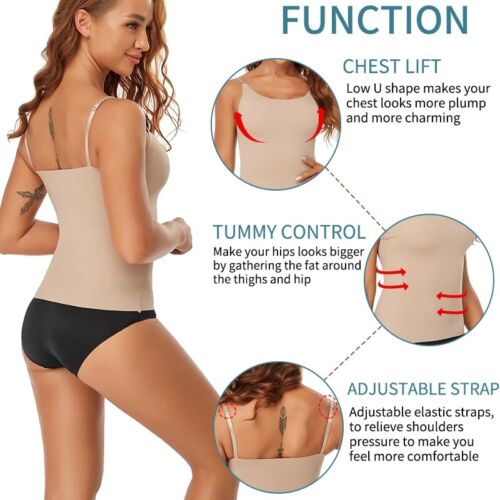 Women Shapewear Tummy Control Body Shaper Vest Top Slim Compression Camisole @ - Picture 4 of 22