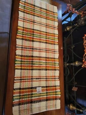 HOME COLLECTION by RAGHU 36 IN TABLE RUNNER Orange, Cream, Brown PLAID COTTON