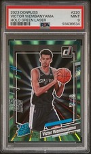 PSA 9 - 2023/24 Donruss Rated Rookie VICTOR WEMBANYAMA RC Green Laser Holo #220