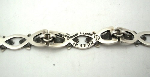 Vintage Mexico Taxco S.Silver link bracelet with MR1122 And Eagle 2 Hallmarks - Picture 5 of 8