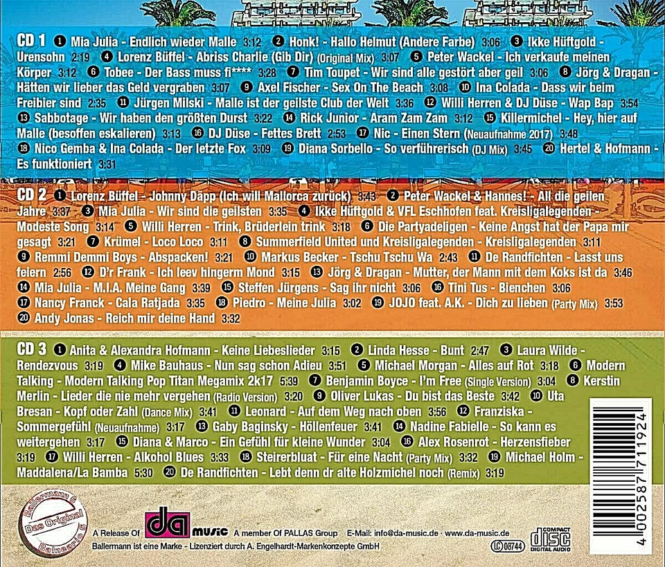 3 CD Ballermann Party Hits 3x Mia Julia Endlich Wieder Malle Die Geilsten +++Neu - Bild 2 von 2