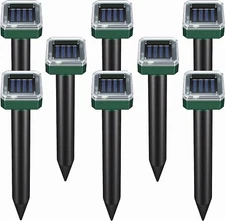 8 pack Solar Power Ultrasonic Repellent Mice Gopher Mole Pest Snake Repeller