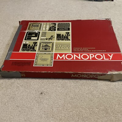 Vintage 1964 Parker Brother Monopoly Board Game Red Box Edition