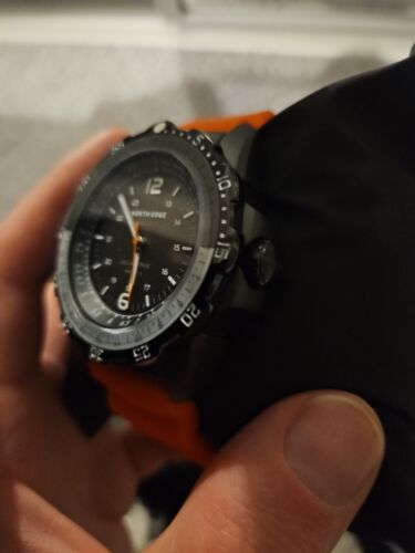 NORTH EDGE Mens Pilot Military Solar Powered Waterproof Watch Evoque 2 Orange - Picture 11 of 15