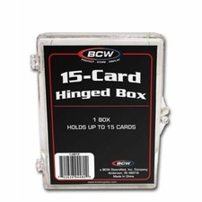  25 Box Lot BCW 15-Card Hinged Plastic Boxes Holders / Cases For Trading Cards