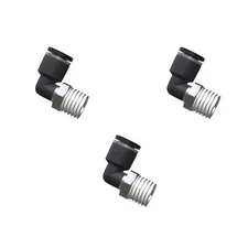 3Packs 1/2" OD Tube x 1/8" NPT Thread Elbow Push to Connect FittingsPneumatic...
