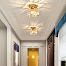 Crystal Ceiling Light Square/Round Chandelier Living Room Bedroom Pendant Lamps