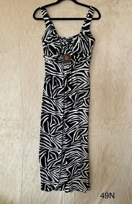 enfocus studio black and white dress Enfocus Studio Sheath Dress Women Size 4 Black White Textured Stretch Sleeveless