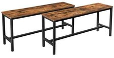 Industrial Dining Bench Set 2 Vintage Chair Rustic Metal Furniture Kitchen Seat