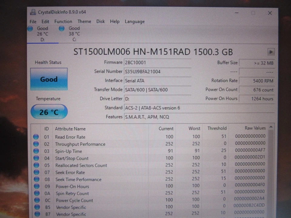 Seagate ST1500LM006 HN-M152RAD/M9 S35 1.5TB 2.5" HDD 2BC10001 SSNW 2014 DGT - Image 3 of 4