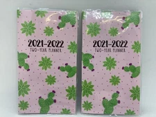 2 Two Year 2021-2022 Pocket Planners Calendars 3.3" x 6"