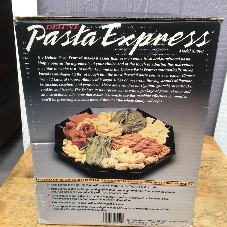 NOS Deluxe Pasta Express X3000 Electric Pasta Machine USA - Image 4 of 4