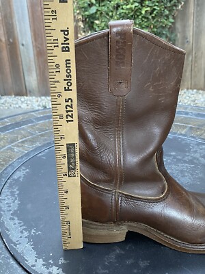 Vintage Red Wing Pecos Brown Leather Workwear Boots Mens Size 8 D