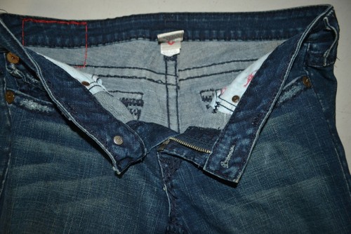 True Religion Men's Billy Super T Thick Stitch U Blue Denim Jeans Sz 32x31 - Picture 8 of 12