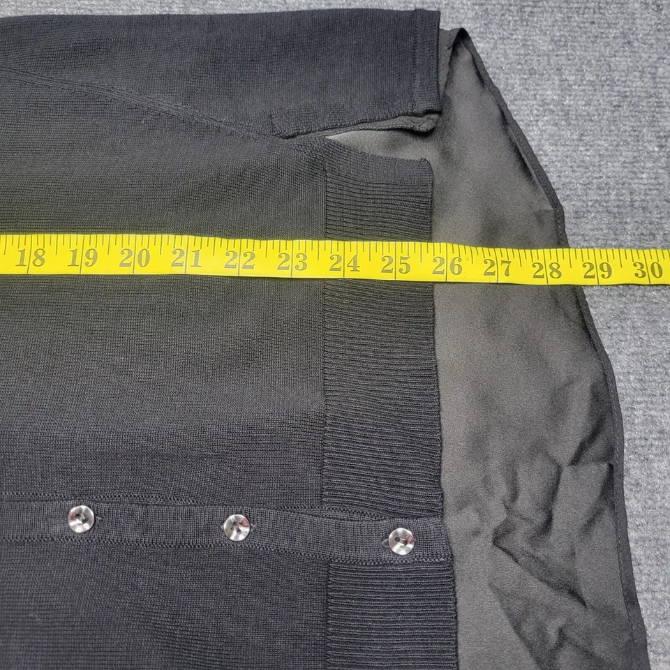 H by Halston 3/4-Sleeve Buttoned Cardigan XX-Small Sz Black Casual Modern Top - Image 3 of 4