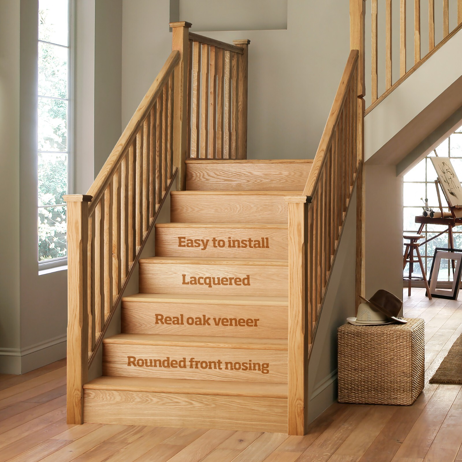 Stair Cladding Kits Oak Fully Finished & Laquered Cheshire Mouldings