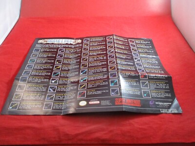 Brain Lord Super Nintendo SNES Foldable Items List Poster Insert #K1