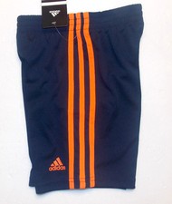 Adidas Boys Shorts Dark Blue with Orange Stripes size 4 or 5 NWT