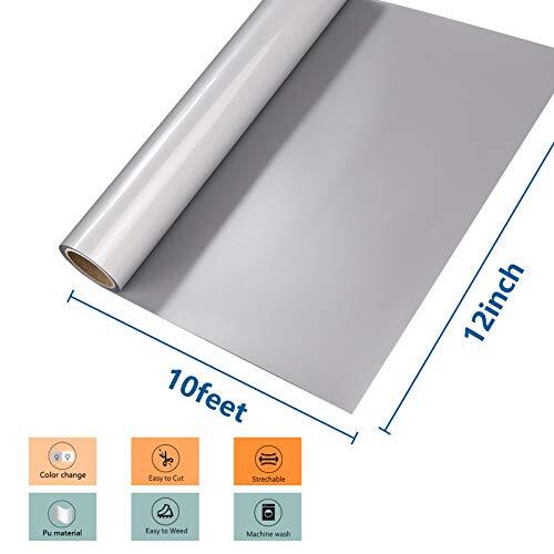 Reflective Heat Transfer Vinyl HTV Roll 12"x10' Silver Iron On Vinyl