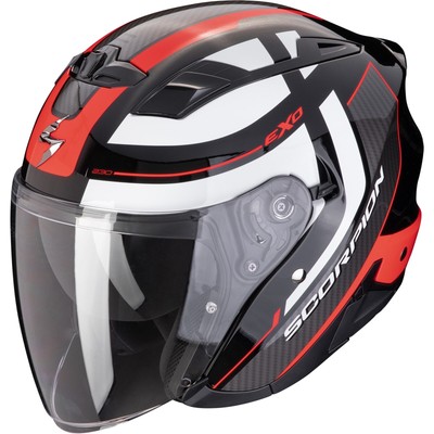 Scorpion Exo-230 Pul Motorrad Jethelm S Sonnenblende schwarz-rot