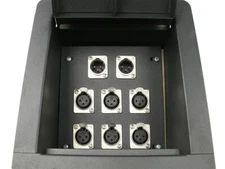 Elite Core Recessed Stage Floor Box w/6 XLR Female & 2 XLR Male Mic Connectors