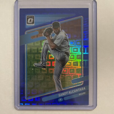 2021 Donruss Optic Sandy Alcantara #159 Pandora Blue  #'d 74/99 Marlins