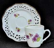 Schumann Arzberg Mocha Cover. Violet Breakthrough, Relief, Gold Rim, 70’s Like New