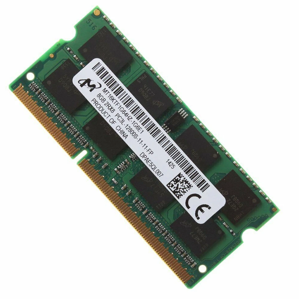 Micron 8GB DDR3L 1600MHz PC3L-12800S 204Pin 1.35V 2Rx8 SODIMM Laptop Memory RAM - Image 2 of 4