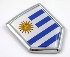 Uruguay Flag Car Chrome Emblem Decal Sticker crest badge 3D