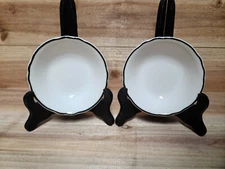 Set of 2 Homer Laughlin STYLELINE Black Restaurant Ware 4 3/4" Fruit/Sauce Bowls