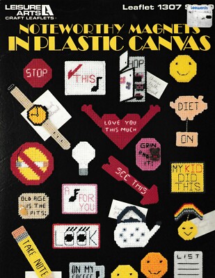 Noteworthy Magnets in Plastic Canvas | Leisure Arts 1307