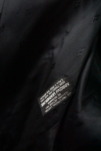 Neiman Marcus Black Brown Double Collar Zip Up Bomber Leather Jacket Sz 40 - Picture 7 of 7