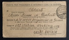 Foglio lettera POW italiano 24.12.1945 a Umberto Bruno Working Camp 623 (Warcop)