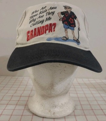 Grandpa Who Are These Kids Cap Hat White Mens Adjustable Embroidered Funny