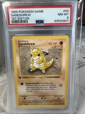 1999 POKEMON BASE SET 1ST EDITION #62 SANDSHREW PSA 8