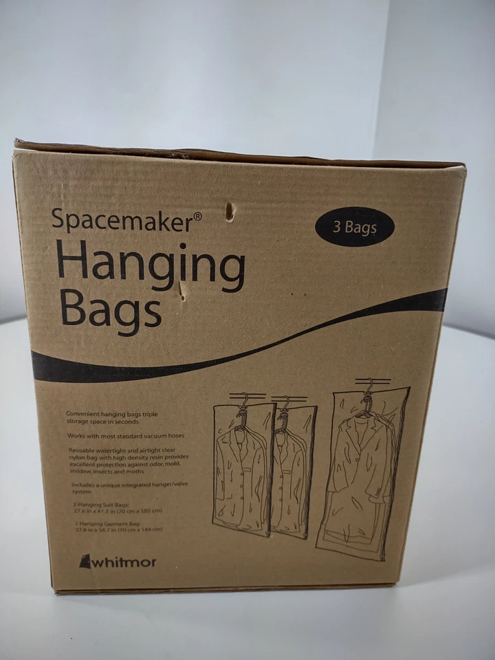 Whitmor Spacemaker Hanging Vacuum Bags Set of 3 (2 Suit 1 Garment)67823575BB NEW - Image 4 of 4