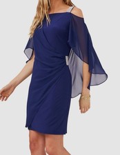 msk beaded-strap capelet-back dress Miss Circle Women's Quimera Almond Beaded Cape Halter Off-Shoulder Maxi Gown