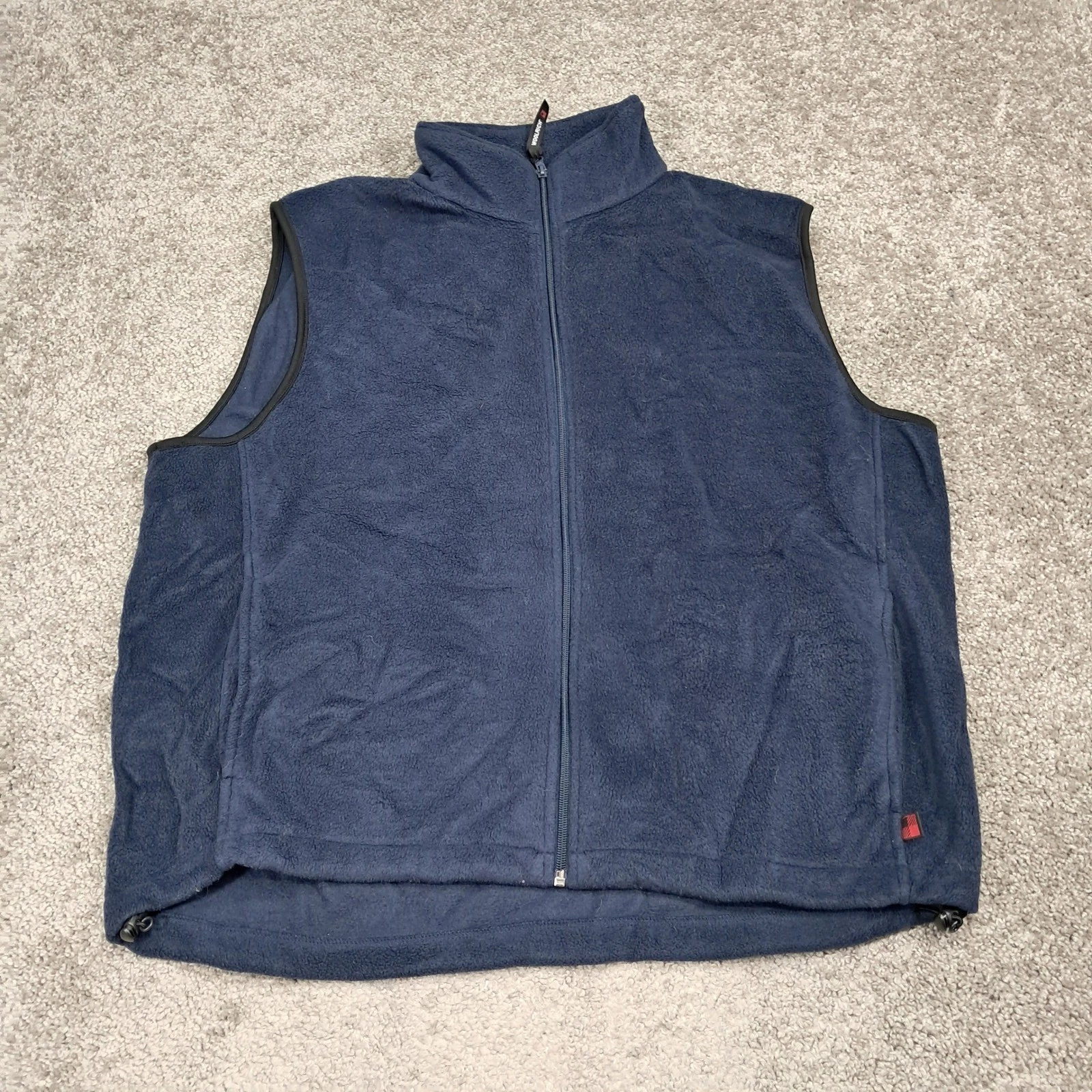 Woolrich Mens XL Deep Navy Blue Fleece Full Zip Mock Neck Vest 18018 Gorpcore