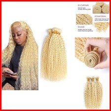 Bafamiya 613 Blonde Bundles Human Hair 20 22 24 Curly Wave Color 613 Human Hair