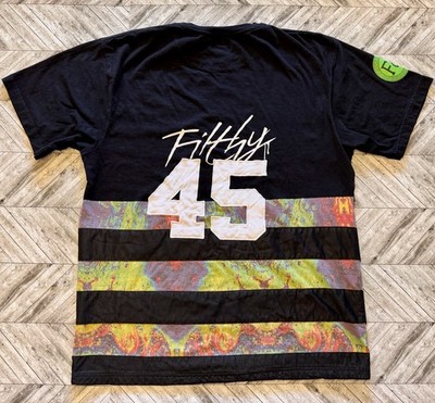 Filthy Dripped T-Shirt Mens XL Black Sports Jersey Y2K Streetwear Urban Hip Hop