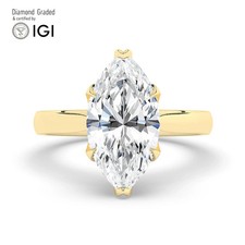 Marquise Diamond Engagement Ring 14k Yellow Gold Labgrown 3 Ct Solitaire