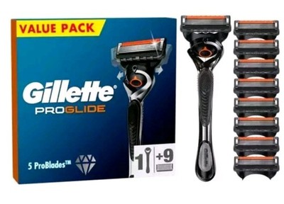 Gillette ProGlide Rasierer für Herren - 1 Griff + 9 Klingennachfüllpack 100% ORIGINAL      