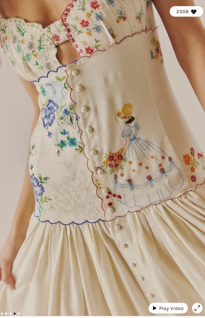 Free People Bali Forget Me Not Embroidered Fairy Tale Cute Midi Dress L Free People Bali Forget Me Not Embroidered Fairy Tale Cute Midi Dress L