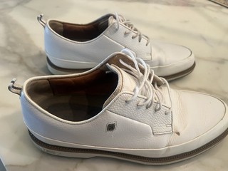 Pre Owned Men’s FootJoy Leather Golf Shoes OrthoLite VersaTrax Size 13/Med