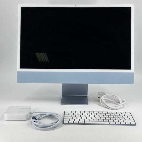 iMac 24 Inch Blue 2023 4.06 GHz M1 8-Core CPU 8-Core GPU 8GB 256GB SSD Excellent